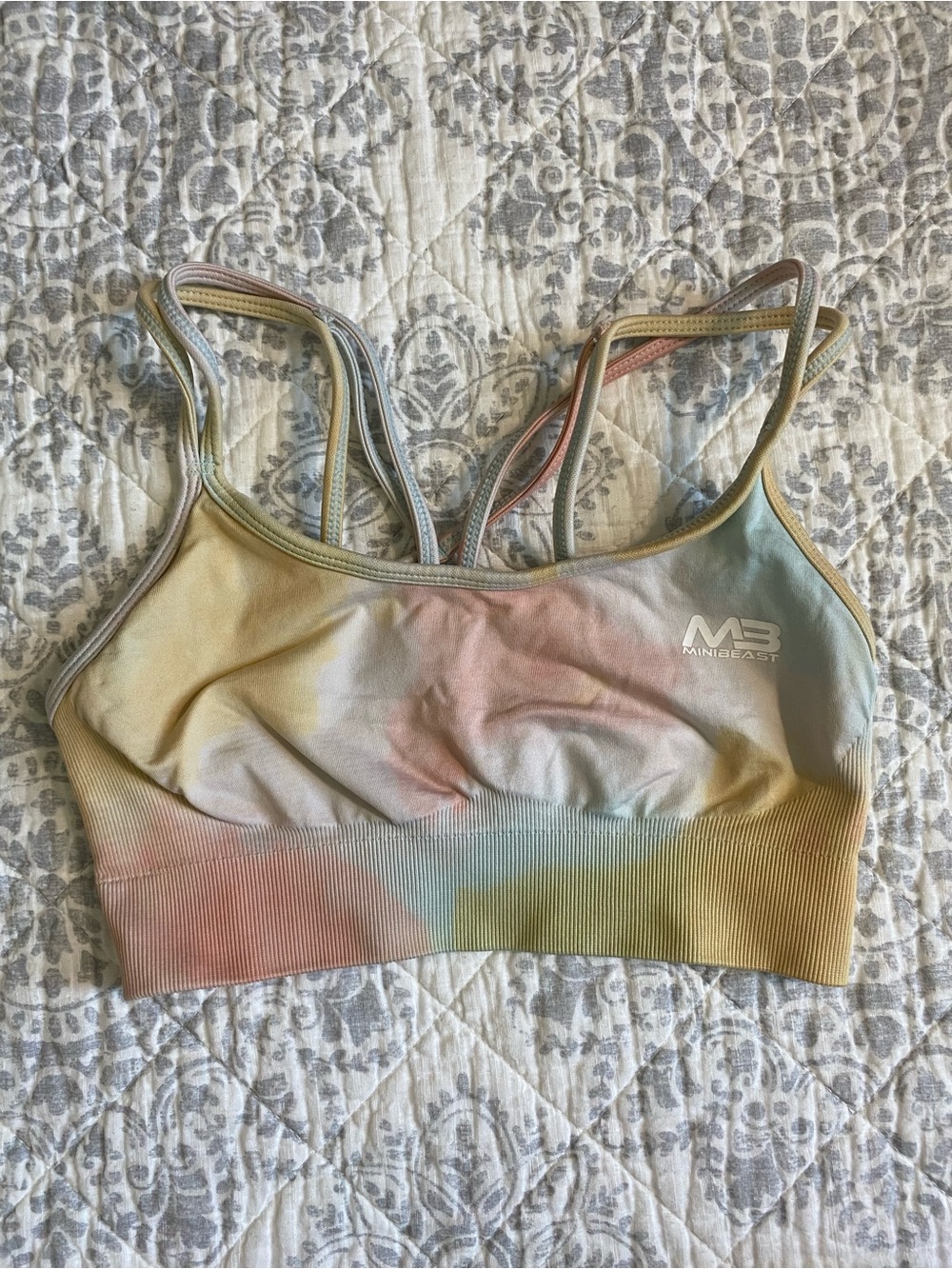 MiniBeast Women's Tie-Dye Sports Bra - Pastel Multi